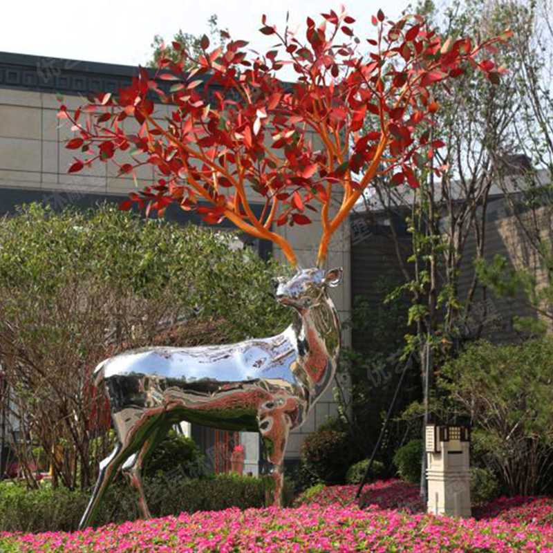不銹鋼鹿，不銹鋼雕塑，不銹鋼鹿定制
