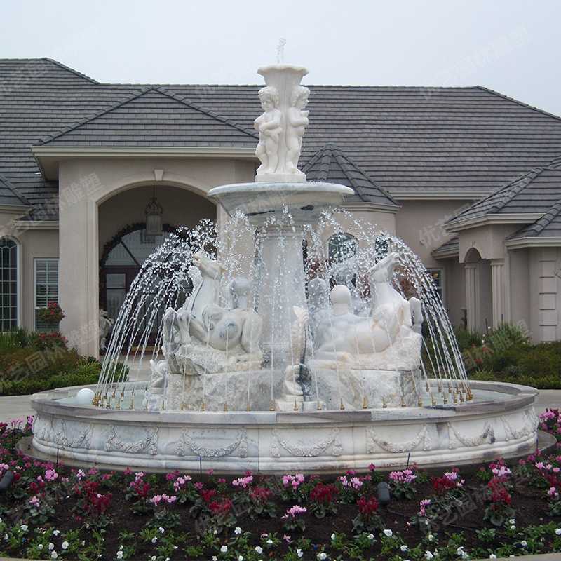 石雕噴泉，大理石噴泉，人物石雕噴泉