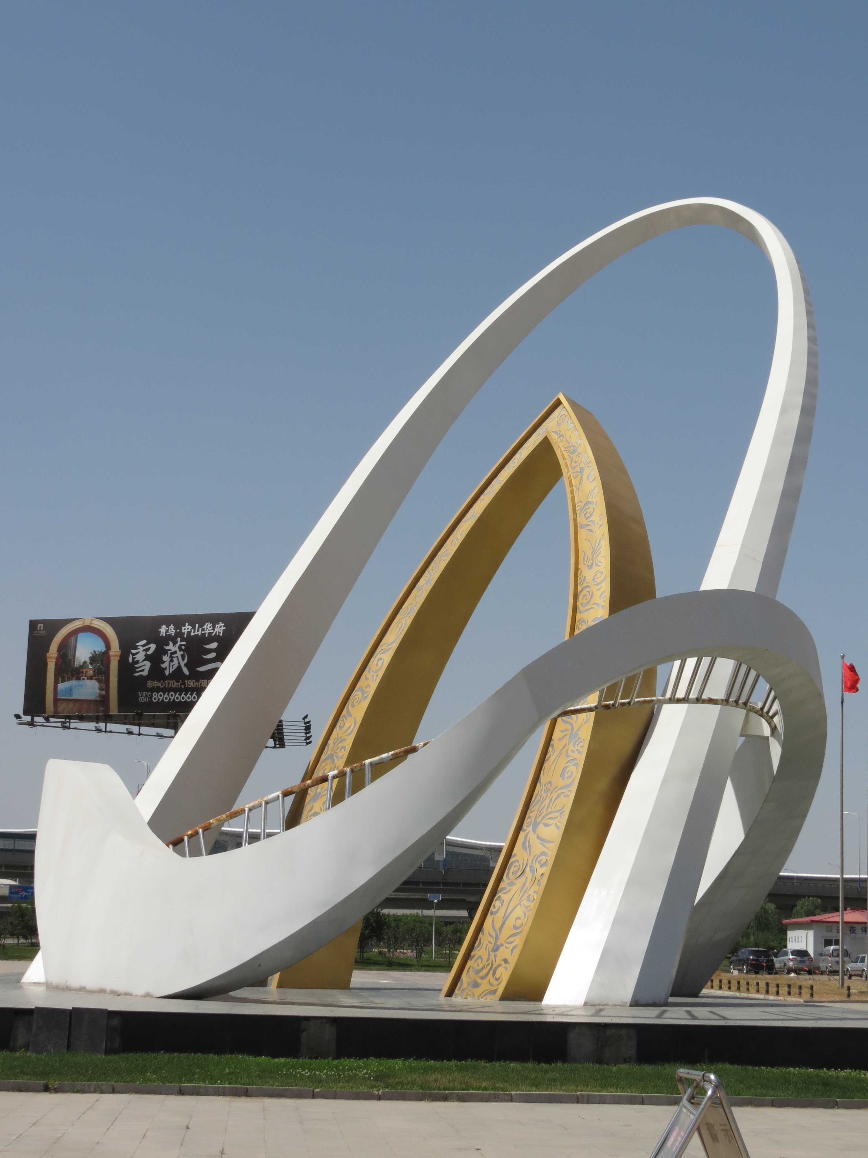 機場大型雕塑，不銹鋼機場雕塑，不銹鋼廣場景觀